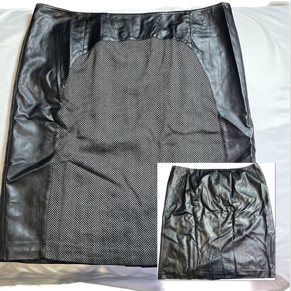 Mark Zunino Tweed and Pleather Pencil Skirt Size 22W